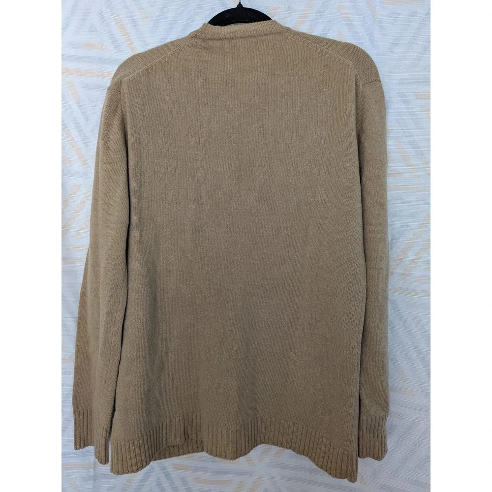 J. Crew Lambswool Blend Cardigan Camel Brown Button‎ Front Pockets Size S